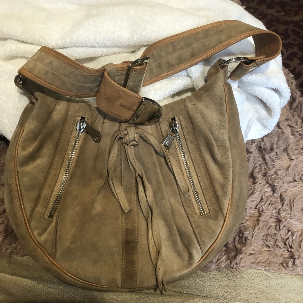 Vintage Yves Saint Laurent Tan suede Rive Gauche